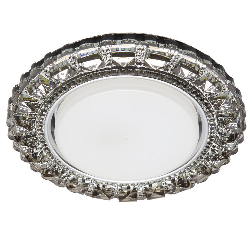 Светильник встраиваемый с белой LED подсветкой Feron CD4045 потолочный GX53 без лампы, серый, хром