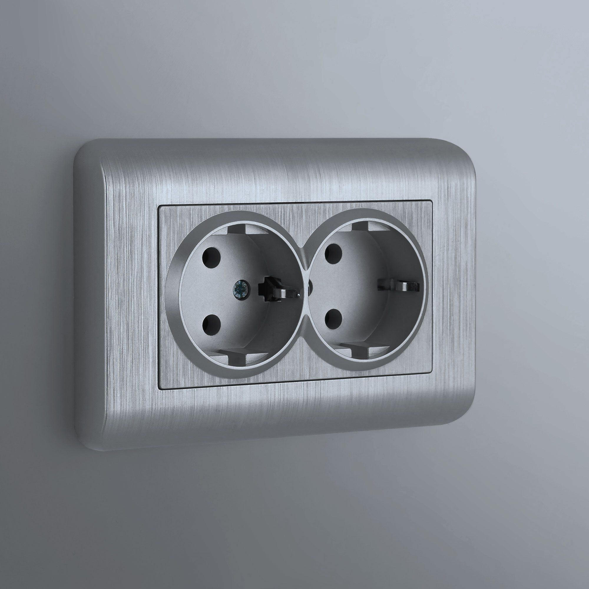 Рамка WERKEL Stream для двойной розетки (серебряный) WL12-Frame-01-DBL / W0082106 / a041872