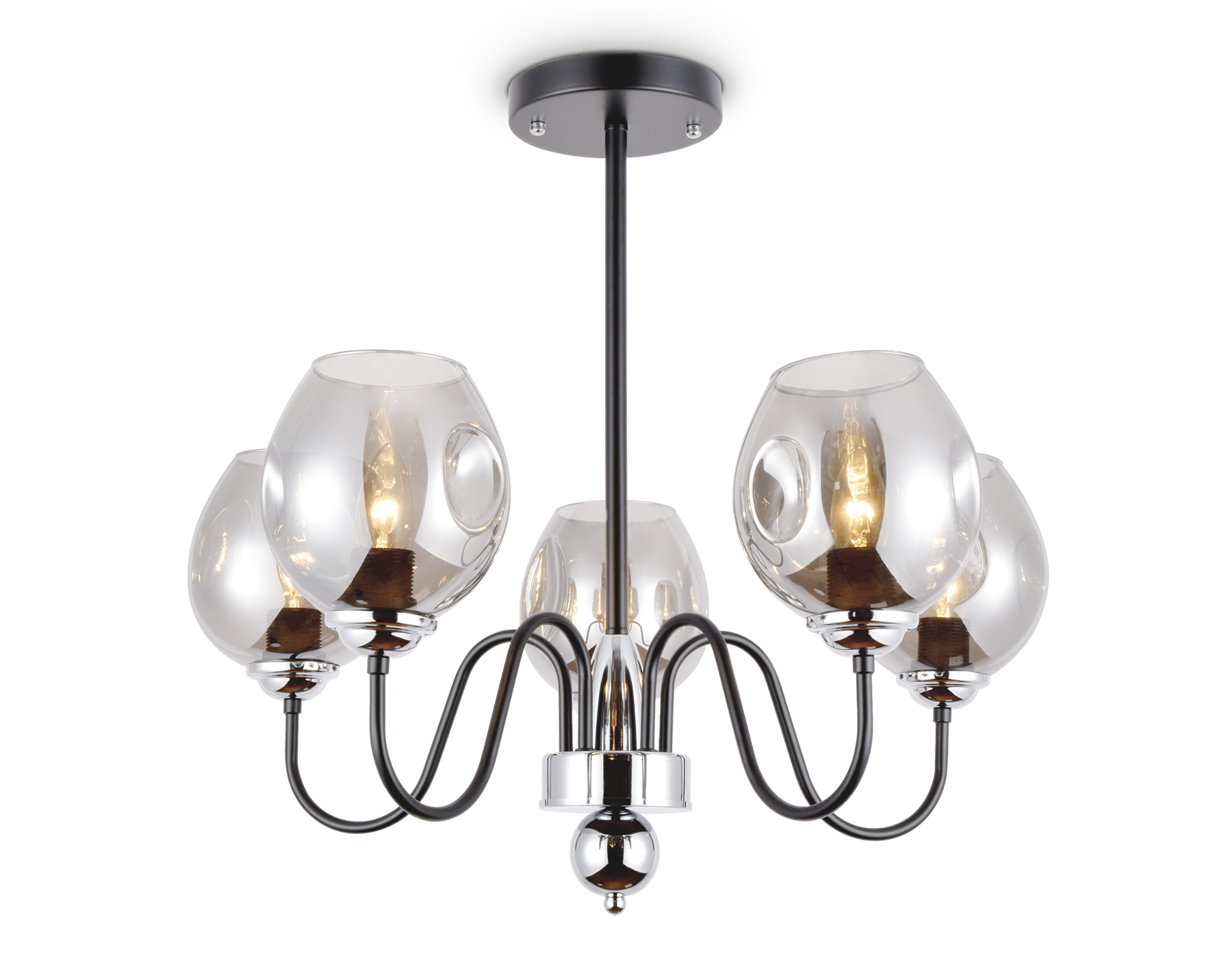 Подвесная люстра Ambrella TR9058 черный/дымчатый E27 max 40W D650*572