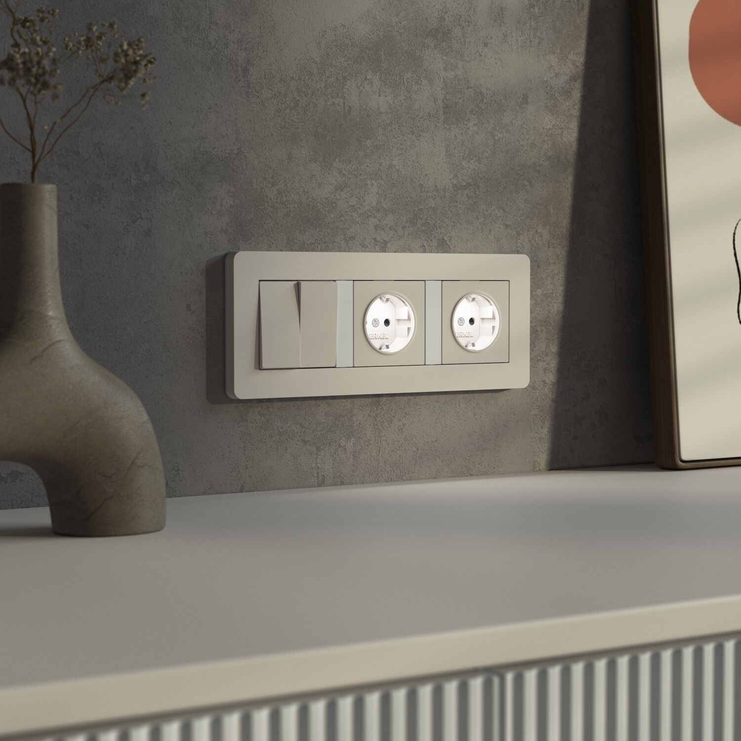 W1171462/ Розетка с подсветкой W (айвори матовый) W1171462