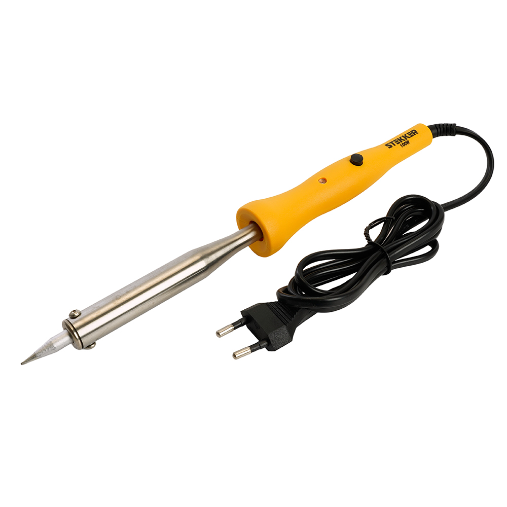 PLE201- 100 Паяльник 100W с кнопкой вкл., нихромовый нагреватель, долговечное жало, 230В