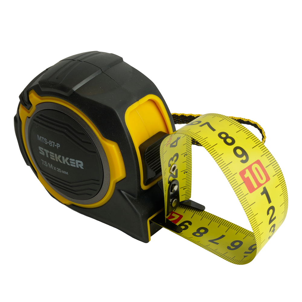 Рулетка, 7,5 м х 25 мм, магнит, II класс точности, двухстороннее нанесение, STEKKER MTS-87-P