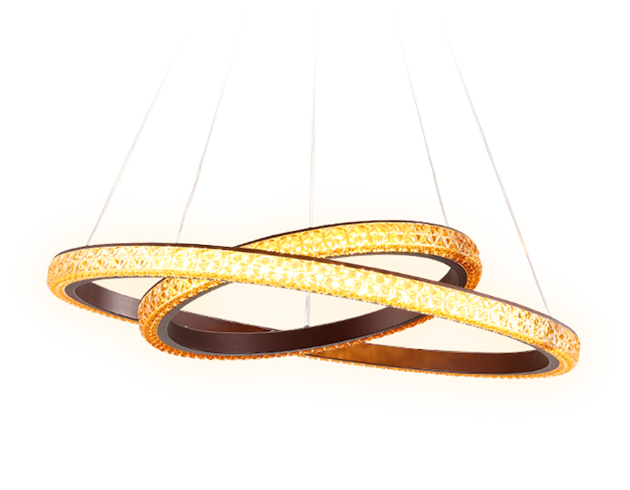 Подвесной светодиодный светильник Ambrella с пультом FF11  кофе/коричневый 108W D600*1700