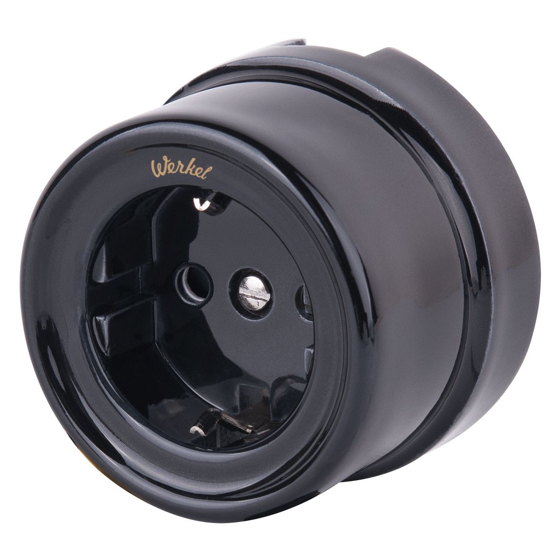 Розетка с заземлением Werkel Retro (черный) WL18-03-01 / W5671008 / a036815