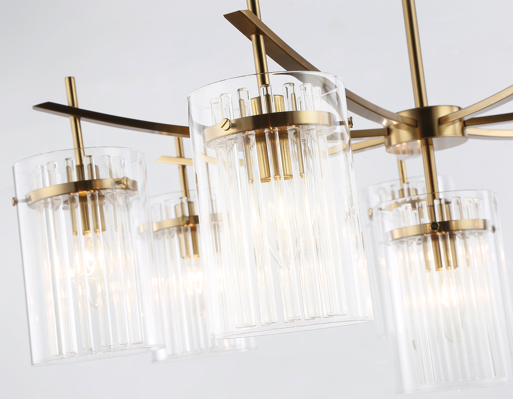 LH56033/7+1 BS/CL латунь/прозрачный E14*8 max 40W D790*1200