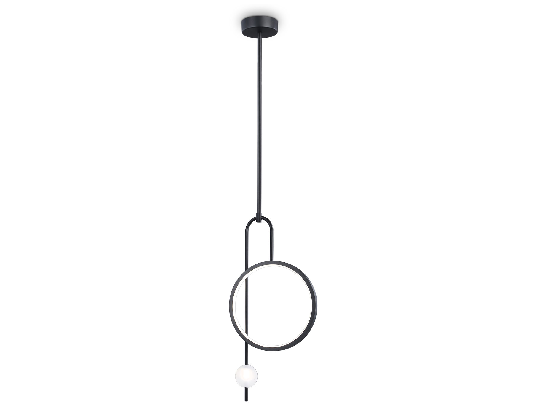 Подвесной светильник Ambrella FL66435 BK черный 4200K 13W 240*60*1580 (Без ПДУ)