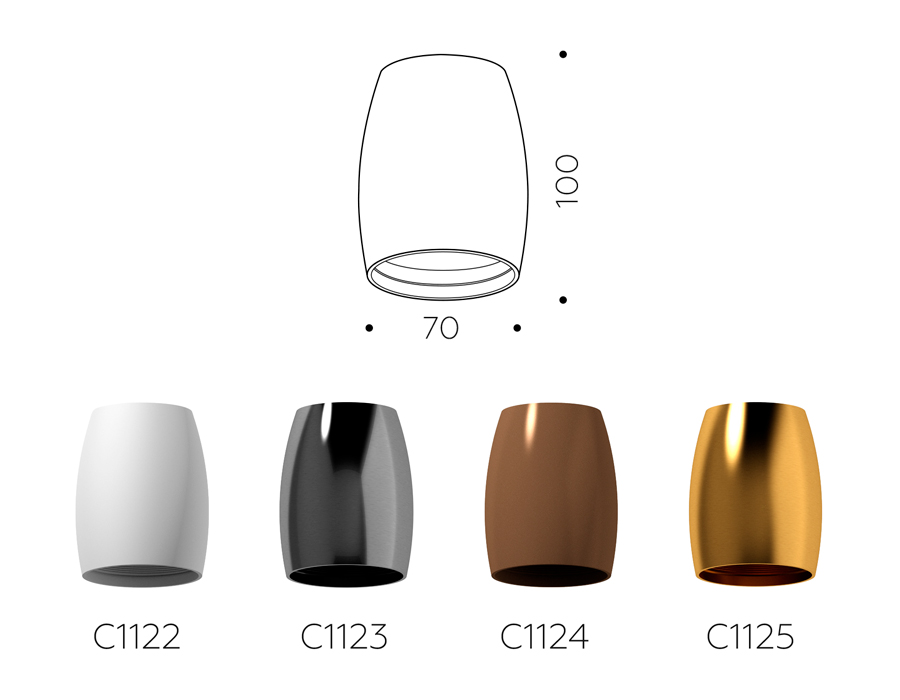Корпус светильника накладной Ambrella C1124 SCF кофе песок D70*60*H100mm MR16 GU5.3 для насадок D60/D70mm