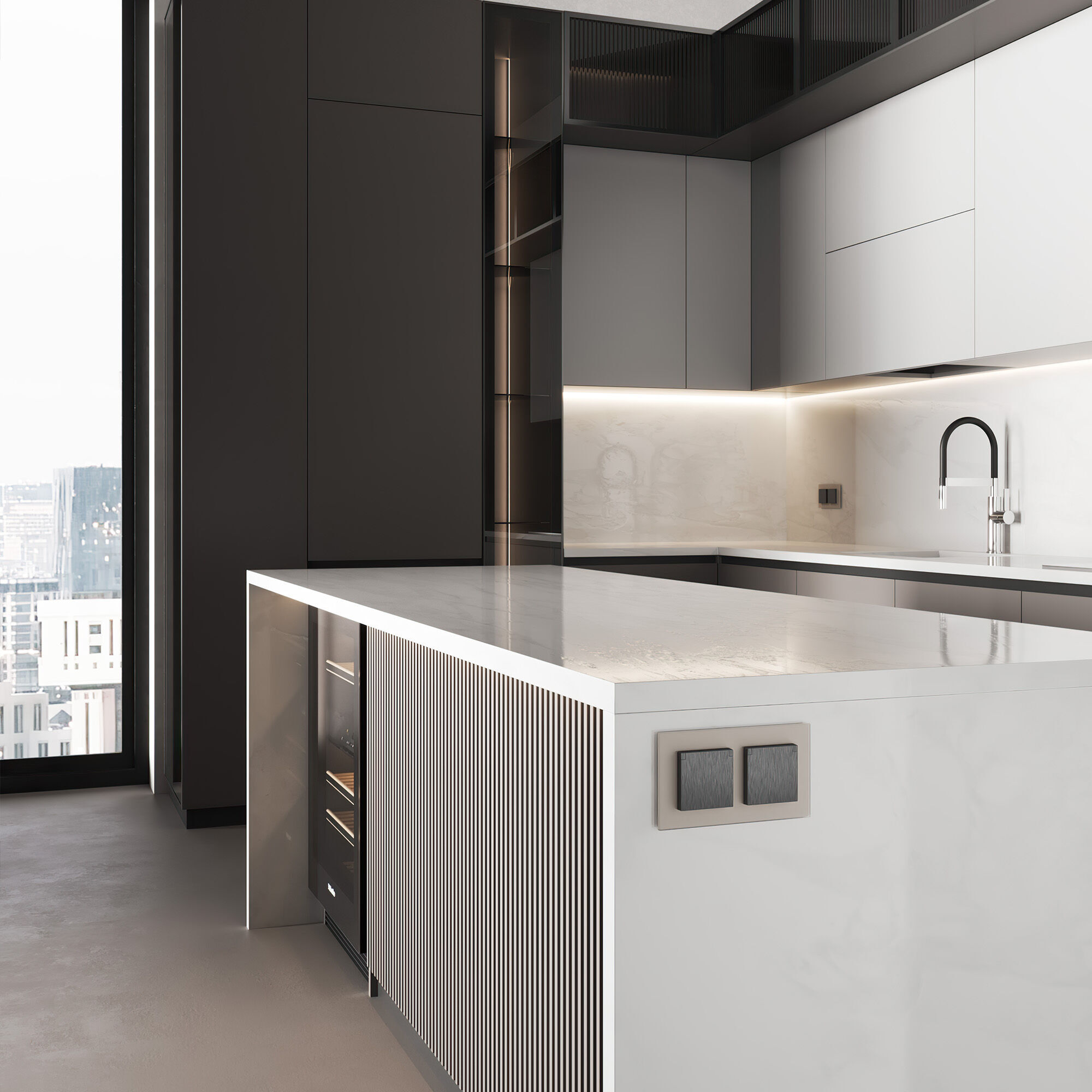 Розетка влагозащ. с зазем. с защит. крышкой и шторками N (графит рифленый) W1171204