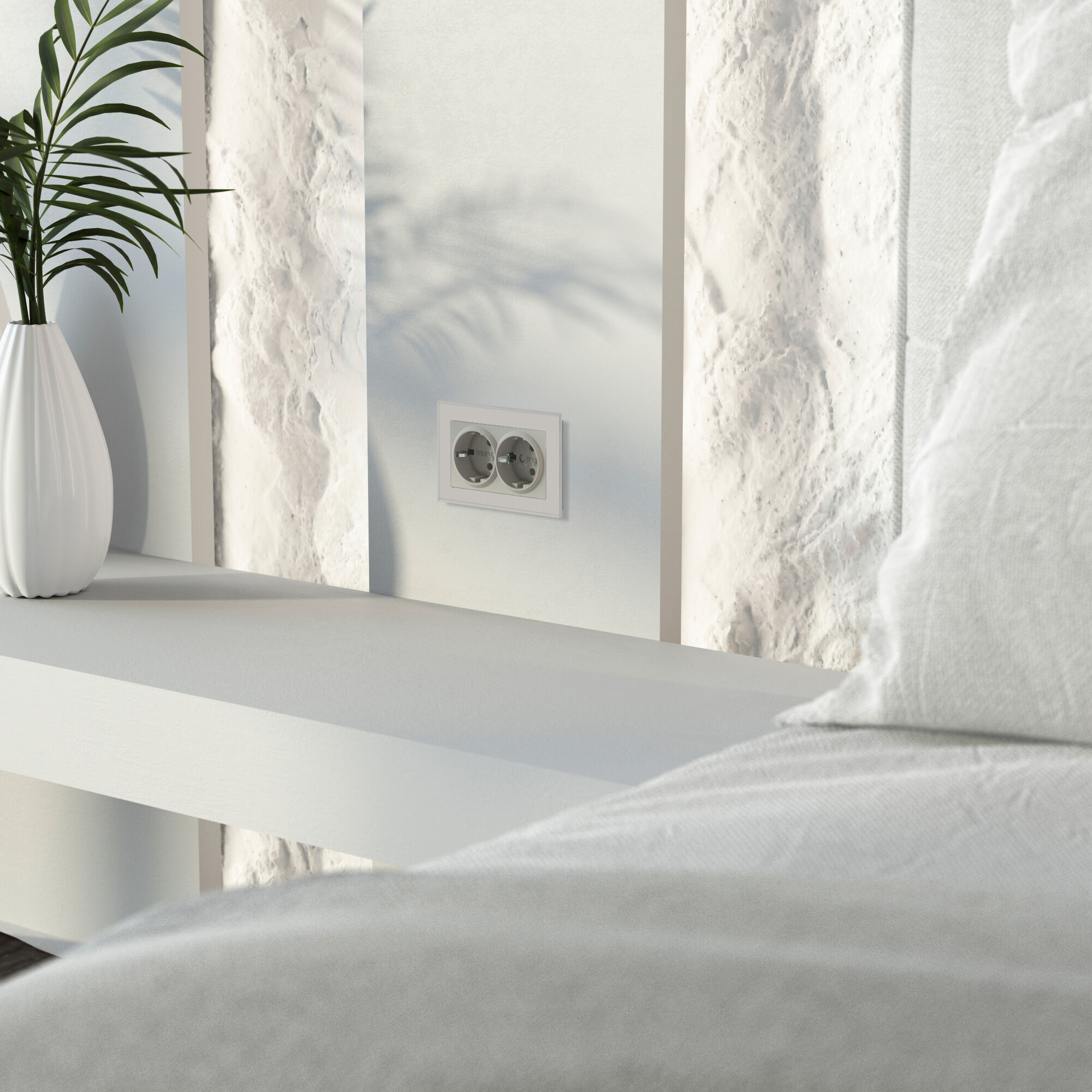 W1272004/ Розетка двойная с заземлением (дымчатый) W1272004