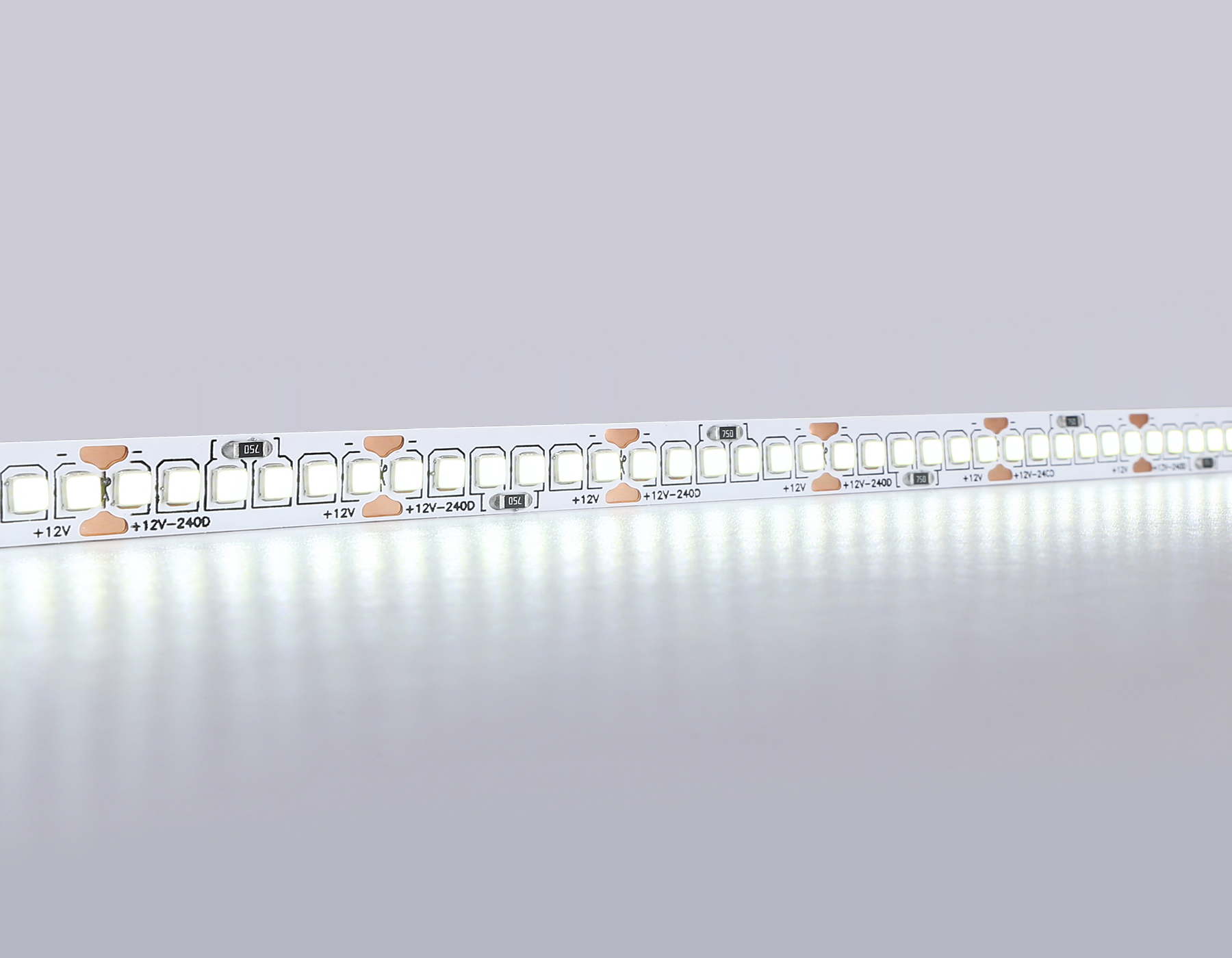 GS1503 2835 240Led/ 19.2W m/ 12V IP20 6500K/ 5000*10*1.2mm (2 конт.)