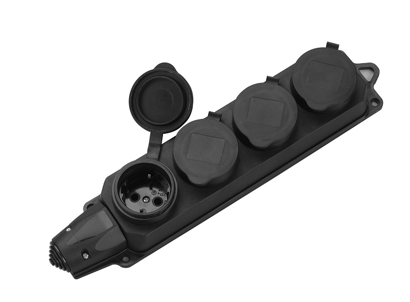 Розеточная колодка GENERAL GSB-16-4-G-IP44, 16А, 4 места, IP44