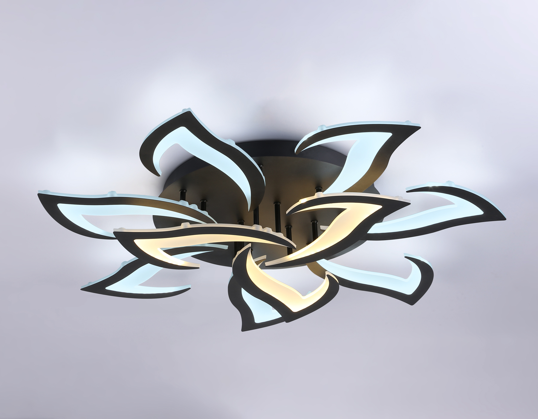 Подвесной светильник FA4474/7+3 BK черный 112W 3000+6400K/4200K/6400+3000K D850*120 (ПДУ ИК)