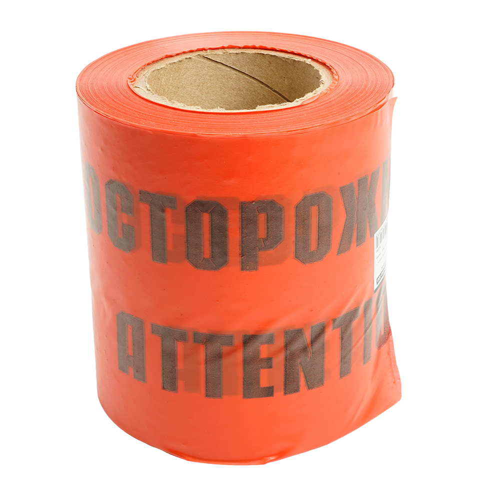 Лента сигнальная, 100 п.м.*150 мм*100 мкм, STEKKER красный/черный INTP10-150-100