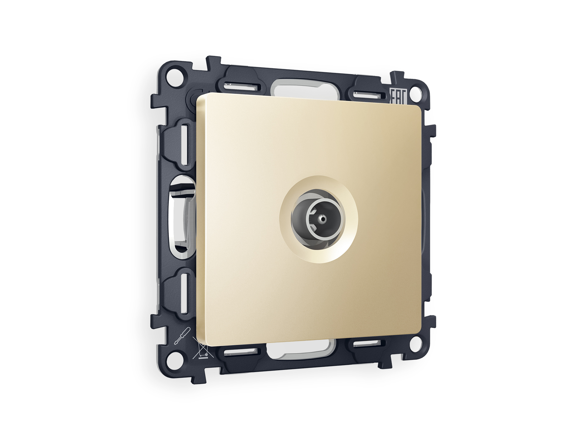 MA613030 Комплект механизма TV розетки проходной ALFA Шампань 5-1000 MHz 4dB QUANT (AP6130, VM211)