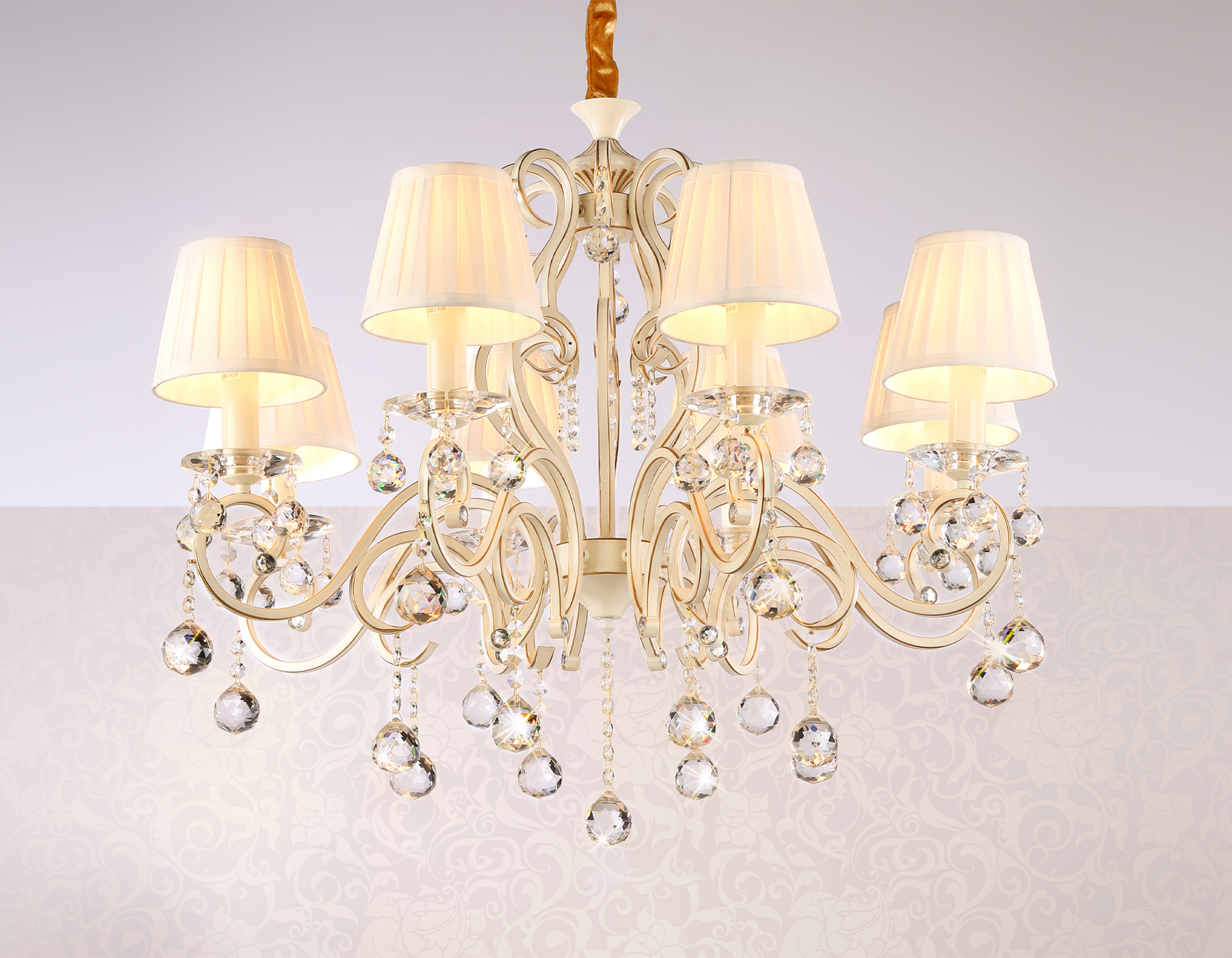 Подвесная люстра TR4561/8 BG/GD бежевый/золото E14/8 max 40W D750*605