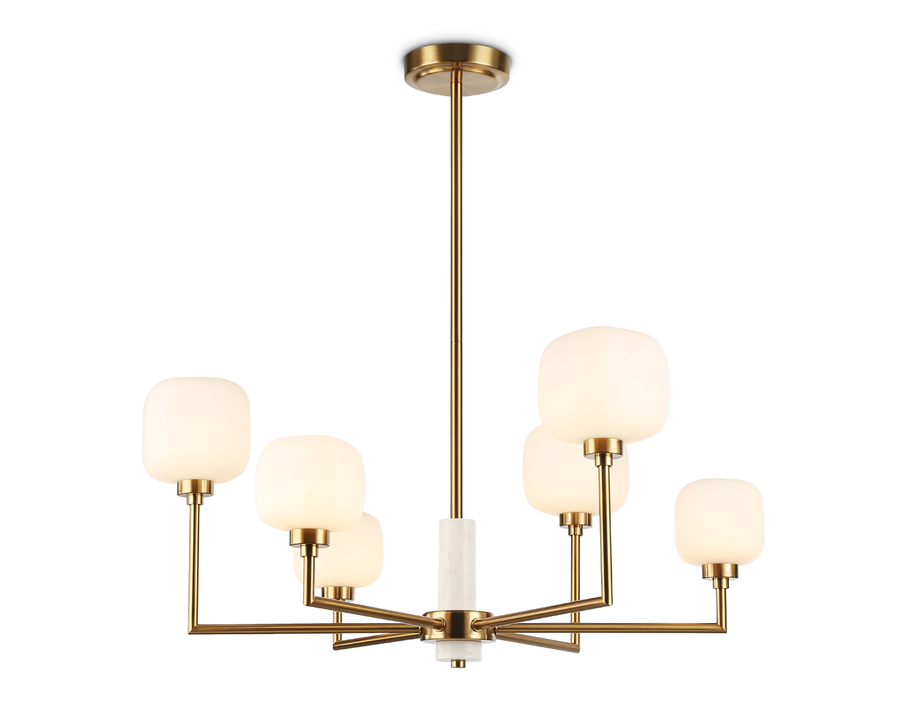 LH53015/6 BS/FR латунь/белый матовый G9*6 max 40W D690*680