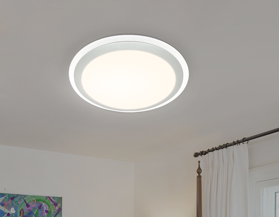 Потолочный светодиодный светильник с пультом Ambrella FF49 WH белый 48W 3000K/4200K/6400K D400*75 (ПДУ ИК)