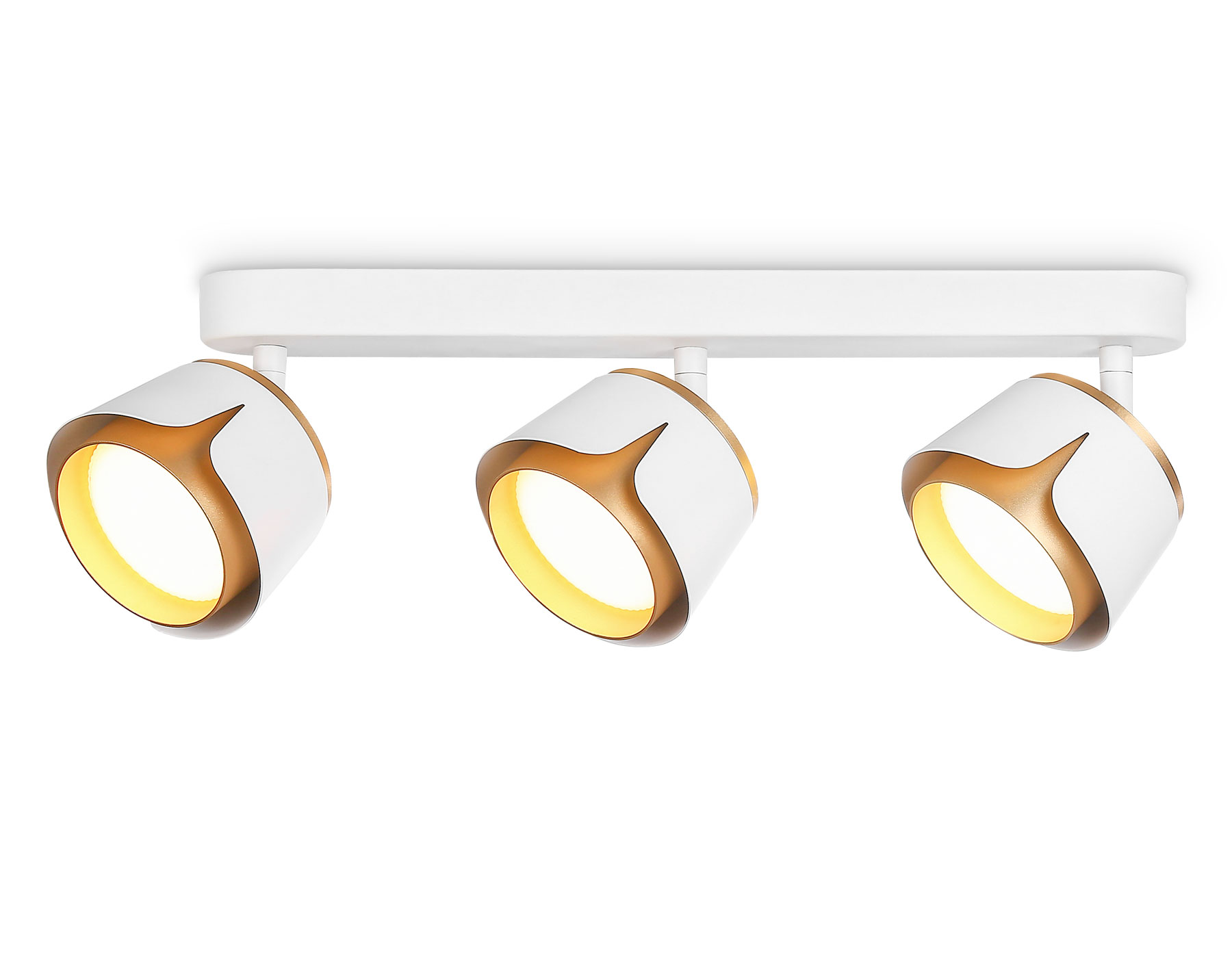 Накладной поворотный спот Ambrella TN71235/3 WH/GD белый/золото GX53/3 380*100*147