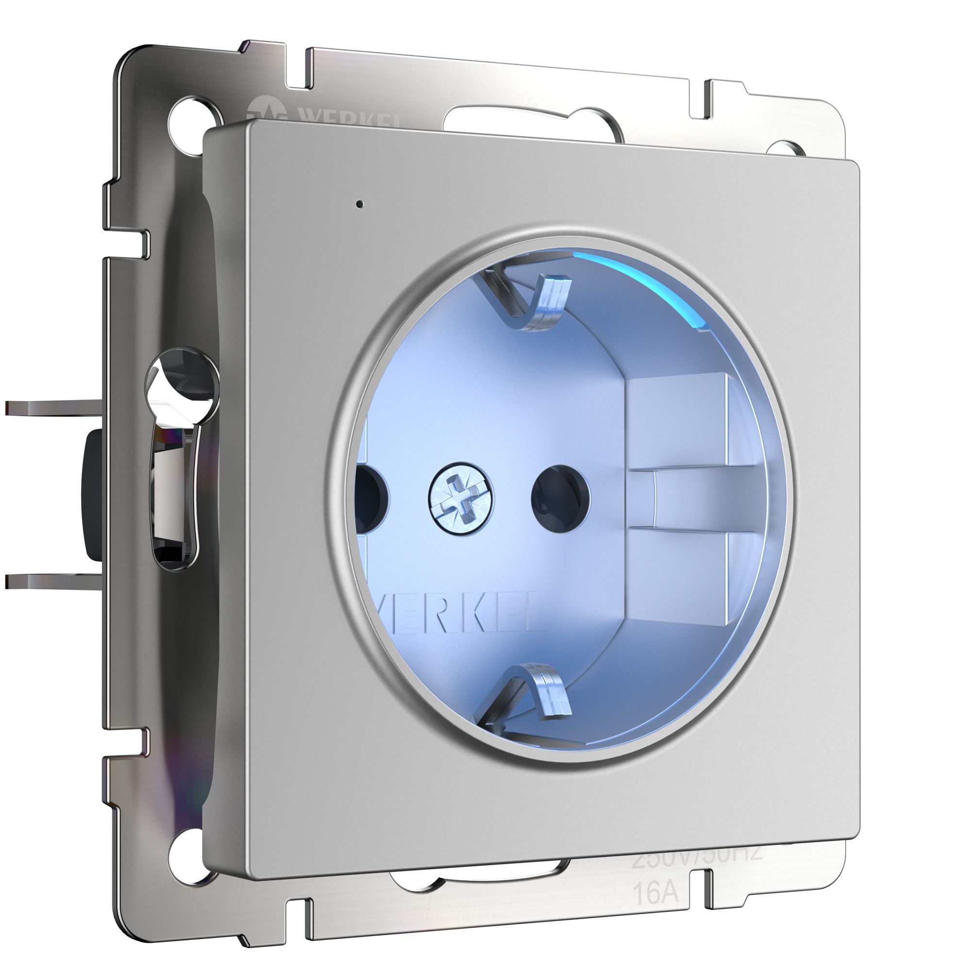 Розетка с подсветкой Werkel (серебряный) W1171406