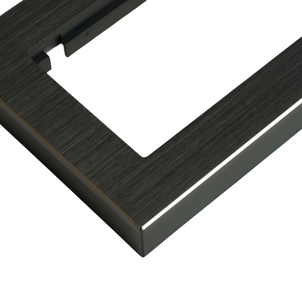 Рамка  2-местная (без перемычки), металл, STEKKER, MFR00-7012-05, серия Катрин, черный