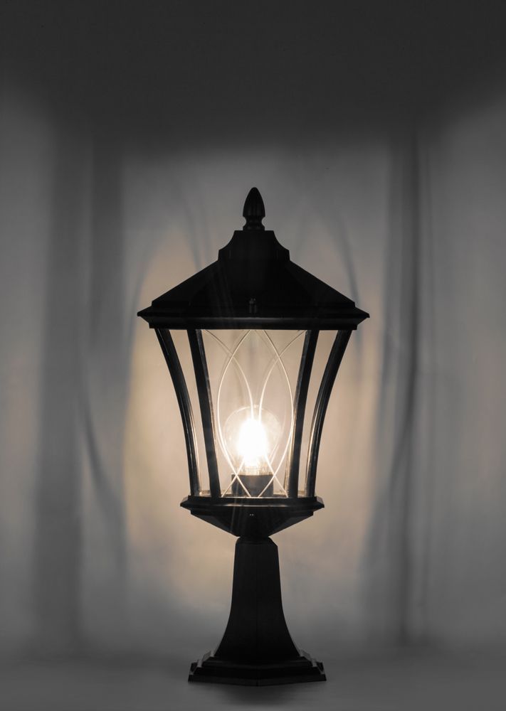 Светильник садово-парковый Feron PL4033 восьмигранный на постамент 60W 230V E27, черный