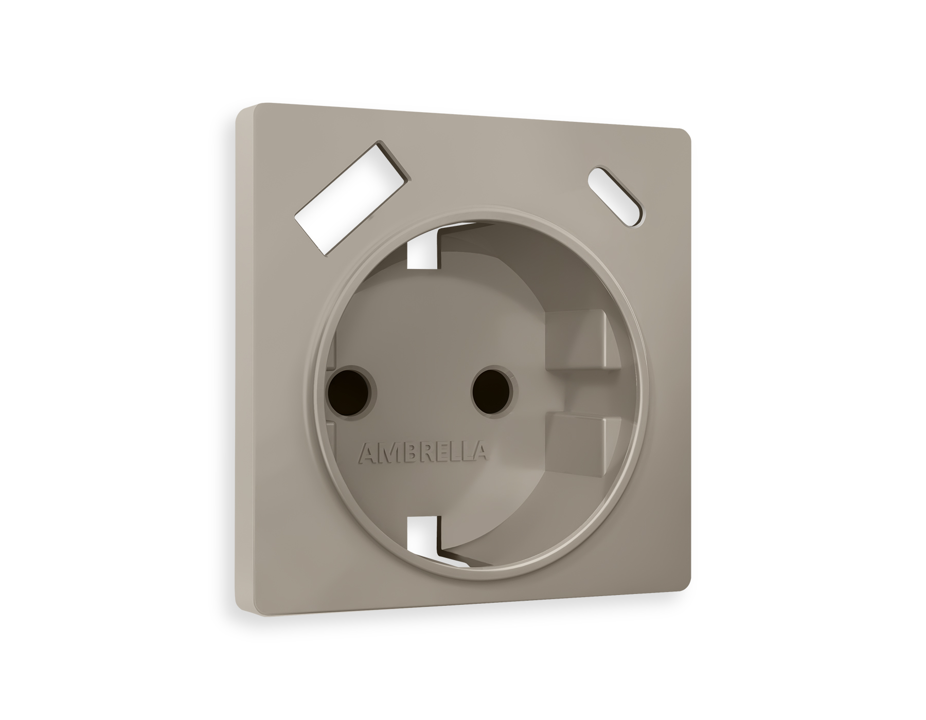 AP3700 Лицевая панель ALFA (Серо-бежевый матовый) для электрической розетки с/з со шторками 2USB A+C QUANT