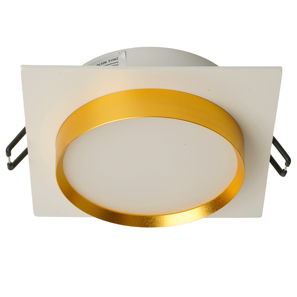 Светильник встраиваемый Feron DL506 потолочный GX53 белый + золото квадрат