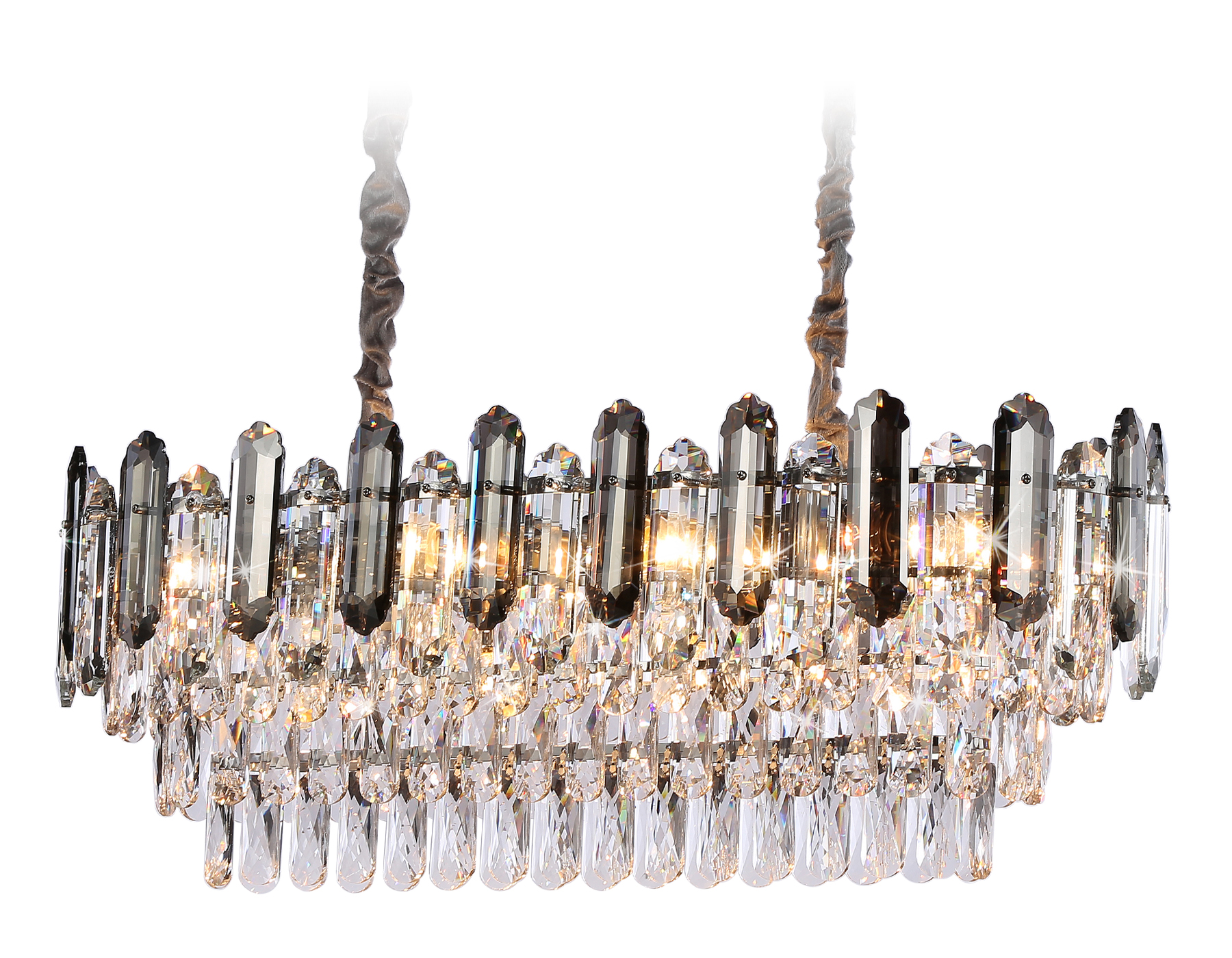 Подвесная люстра TR5199/12 CH/CL/SM хром/прозрачный/дымчатый E27*12 max 40W 800*300*290