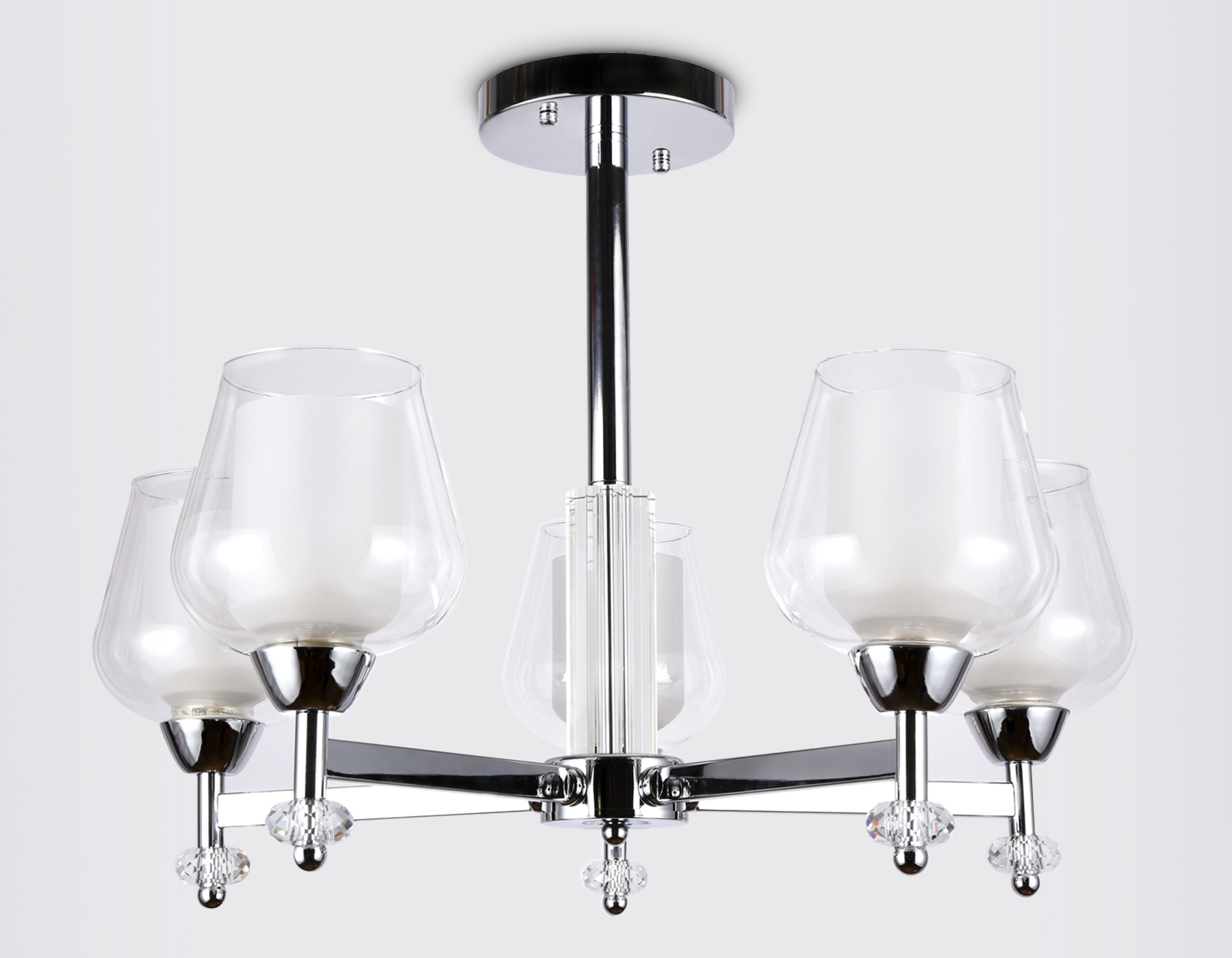 Подвесная люстра Ambrella TR3151/5 CH/CL хром/прозрачный E27/5 max 40W D630*460