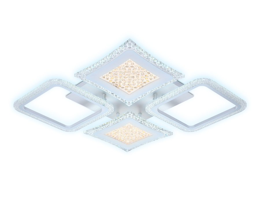 Потолочный светодиодный светильник Ambrella с пультом FA430 белый 112W 750*670*80