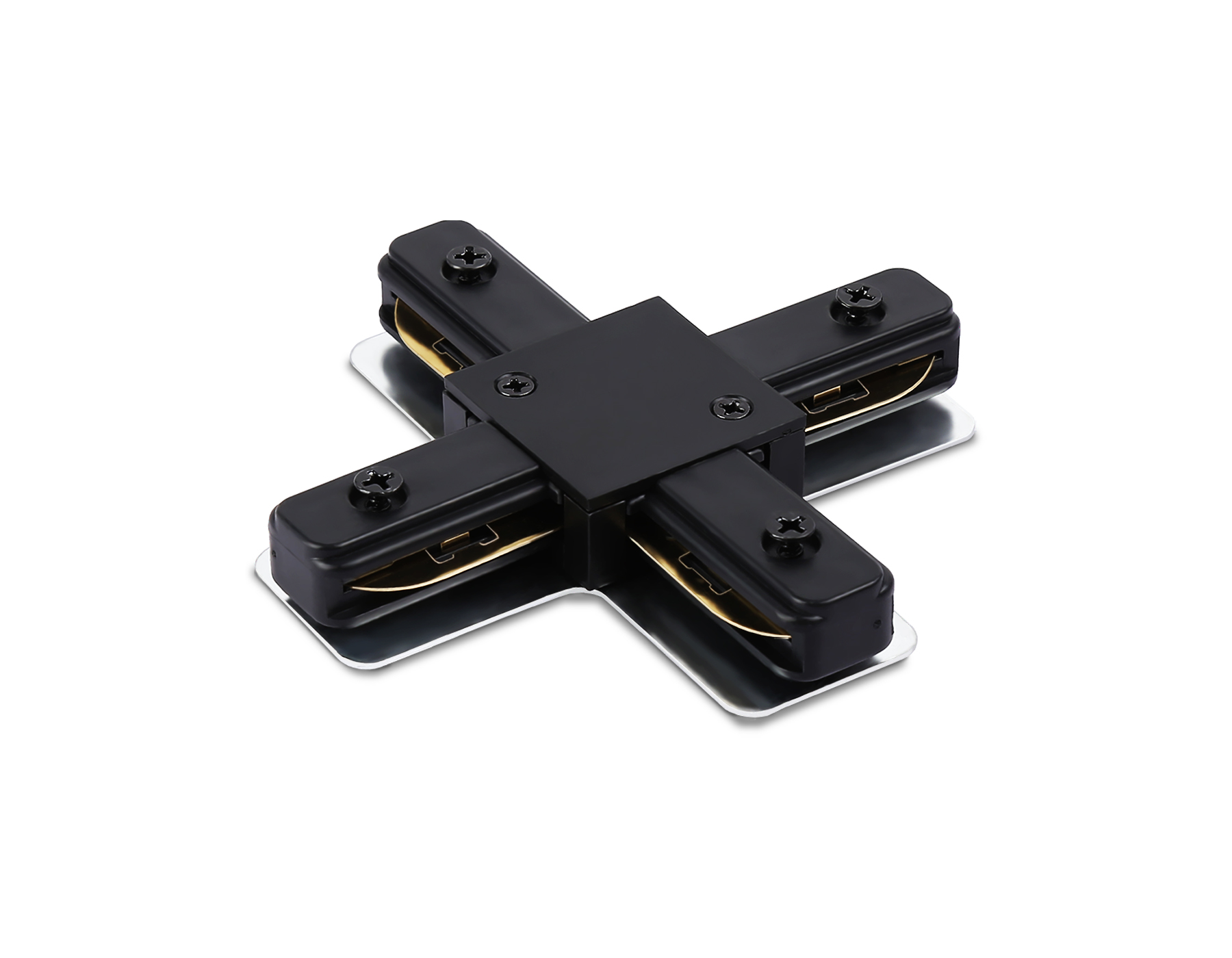 GL7172 BK черный коннектор Х-образный для однофазного шинопровода Standard 220V 105*105*20