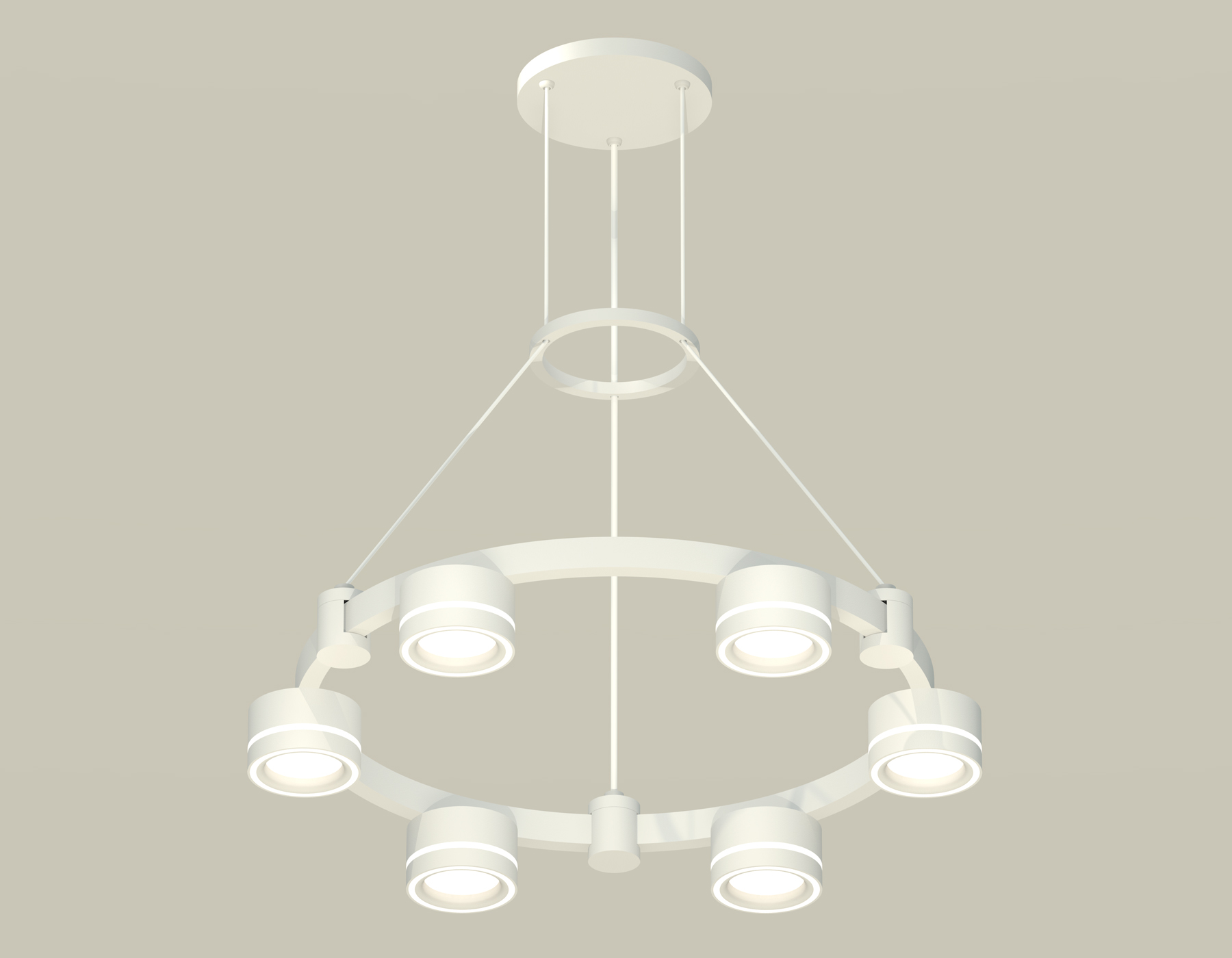 Подвесной светильник Ambrella Techno Ring XR92031201/6 SWH/FR белый песок/белый матовый GX53 (A9203, C9231, N8433)