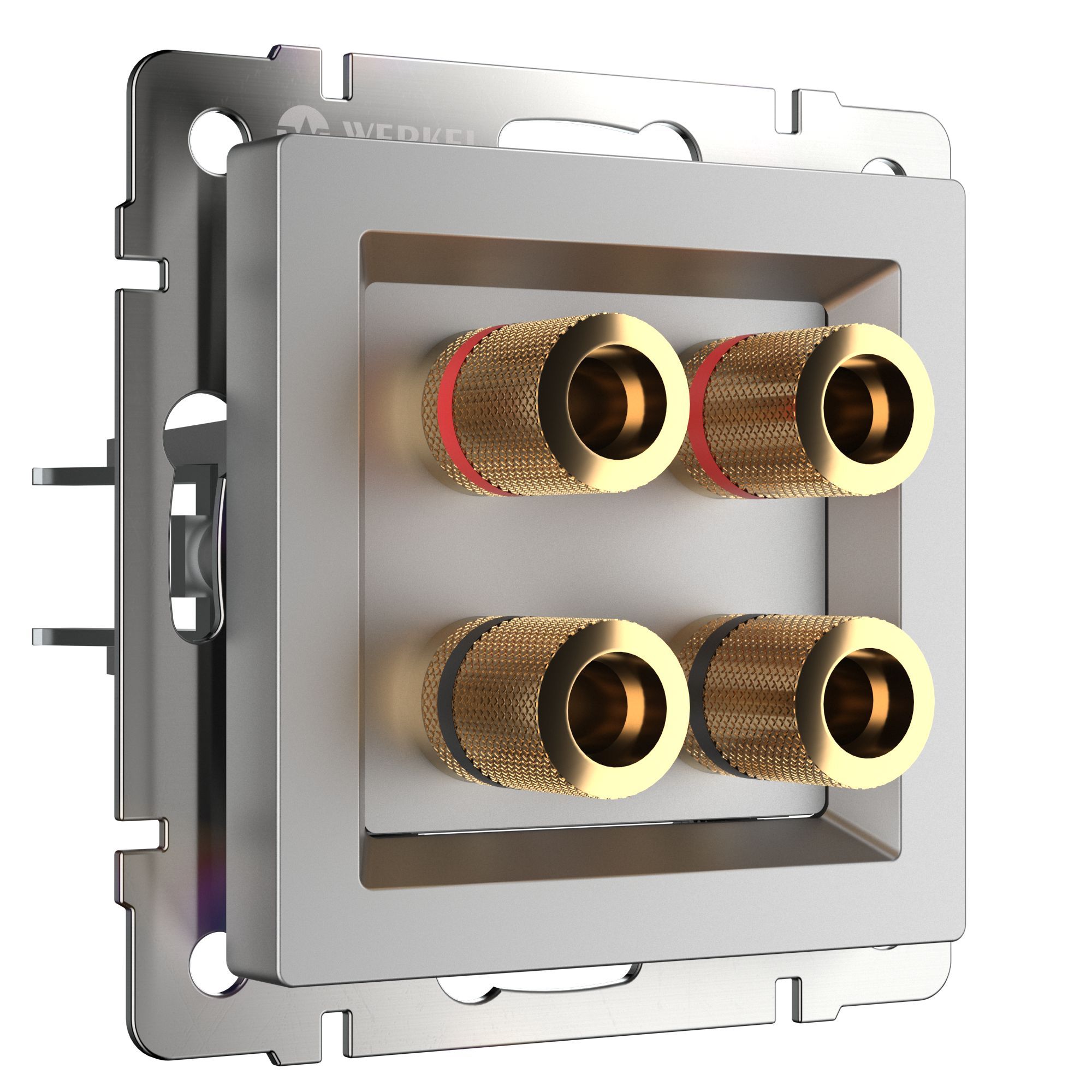 Акустическая розетка WERKEL (серебряный) WL06-AUDIOx4 / W1185006 / a030816