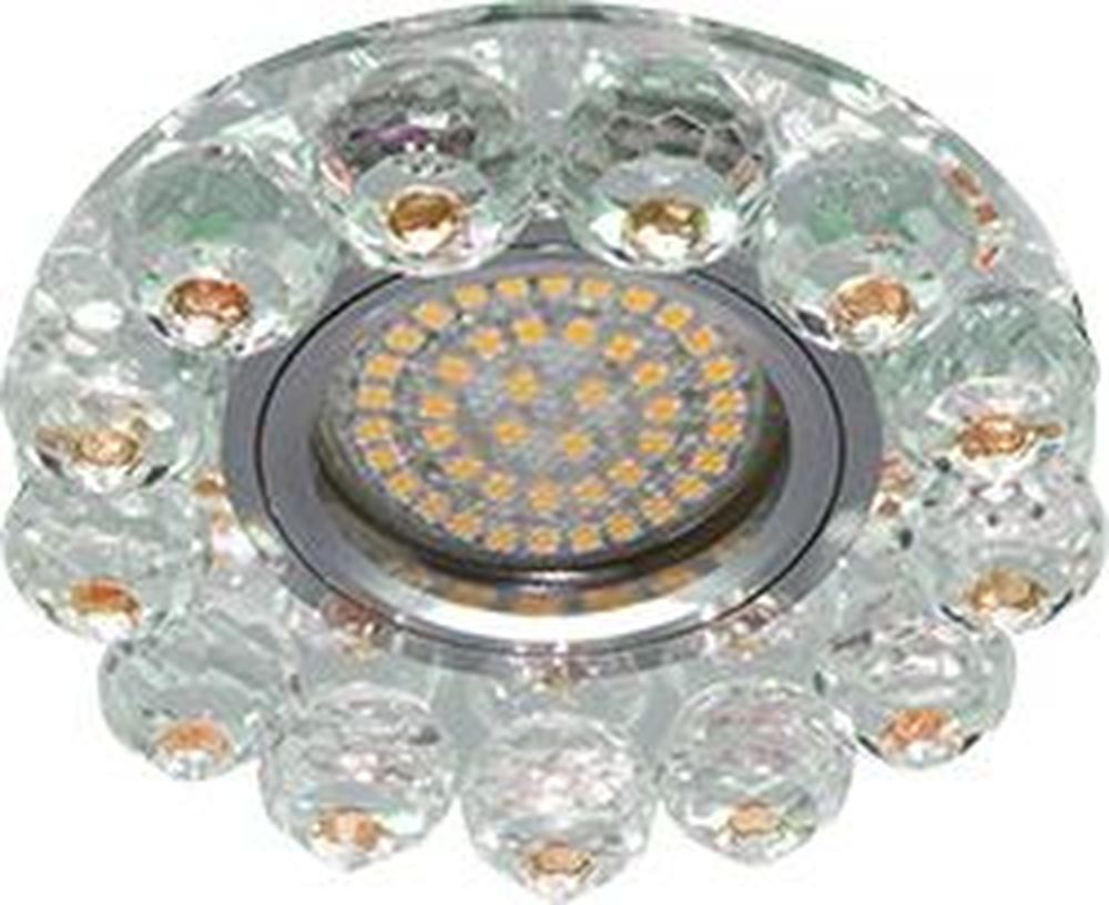 Светильник встраиваемый с белой LED подсветкой Feron CD7070 потолочный MR16 G5.3 прозрачно-коричневый