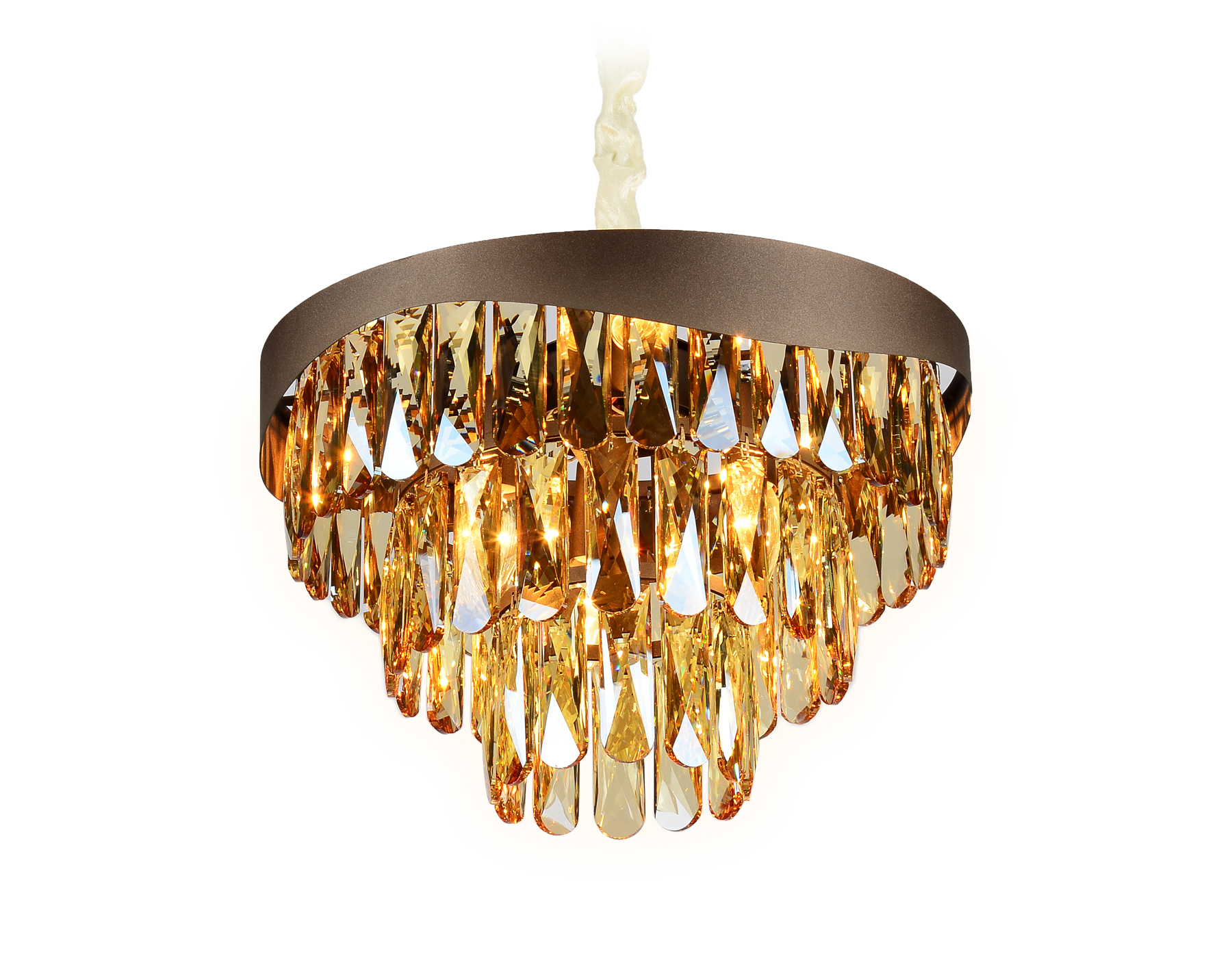 Подвесная люстра с хрусталем  Ambrella TR5081 CF/TI кофе/янтарь E14/6 max 40W