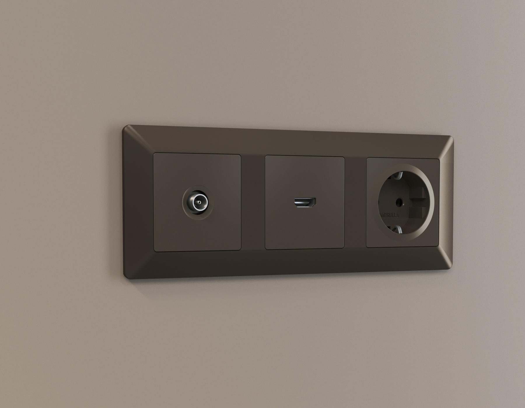 AF110633 Рамка ALFA Line (Темная бронза матовый) 3-ая