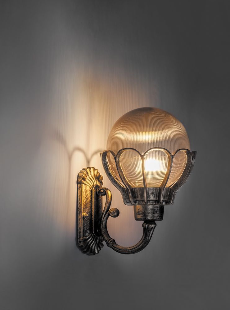 Светильник садово-парковый Feron PL5051 шар на стену вверх 100W E27 230V, черное золото