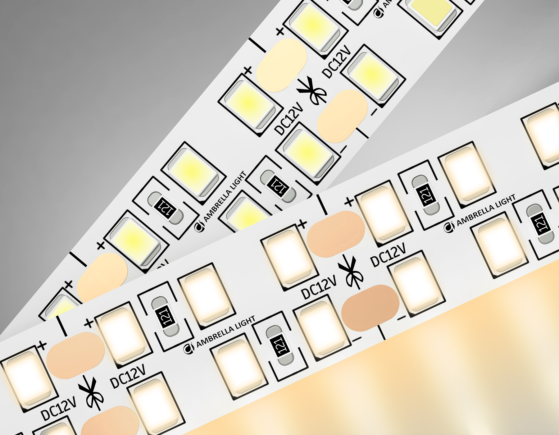 GS1701 2835 240Led/ 24W m/ 12V IP20 3000K/ 5000*10*1.2mm (2 конт.)