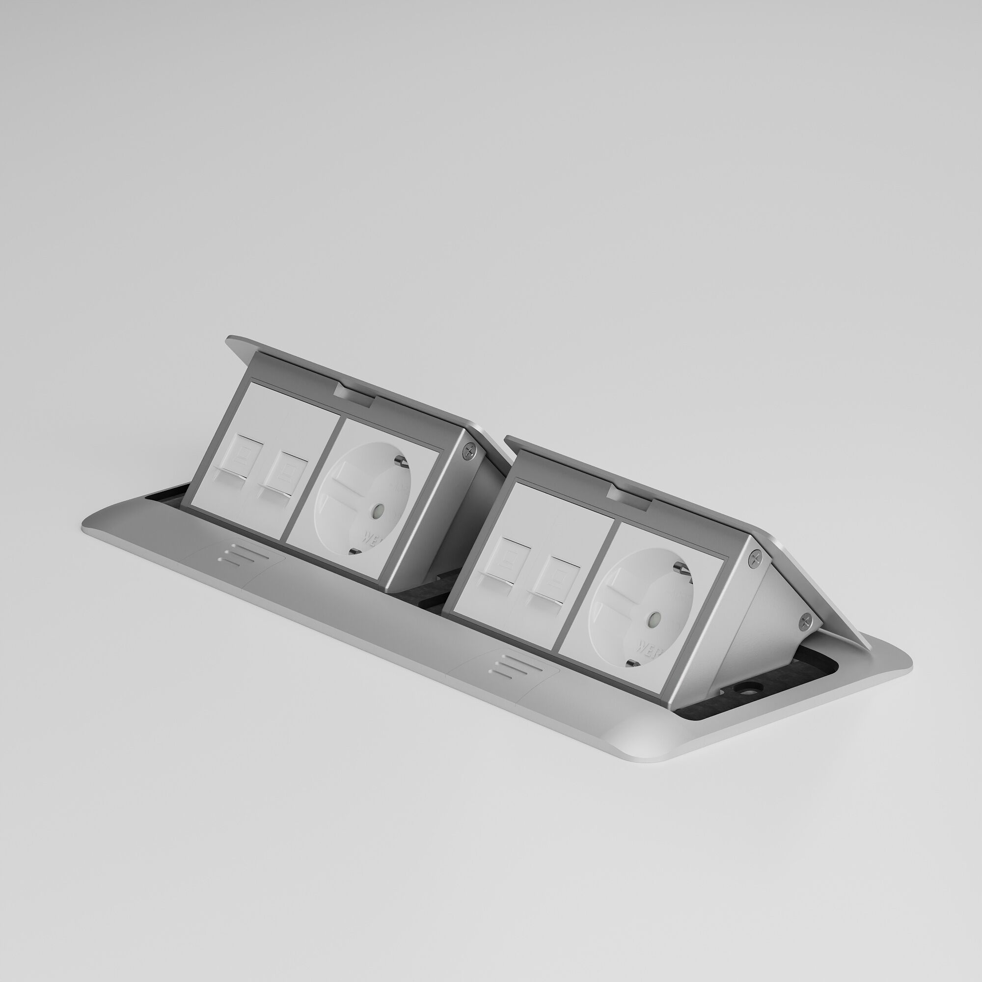 W8078065/ Выдвижной блок на 8 модулей (серебряный) W8078065