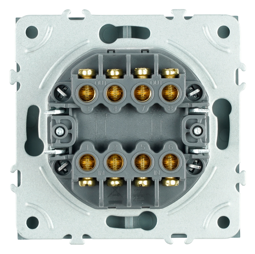 Переключатель перекрестный 2-клавишный (механизм), STEKKER, 250В, 10А, серия Эмили, RSW10-5111-09, антрацит, soft touch