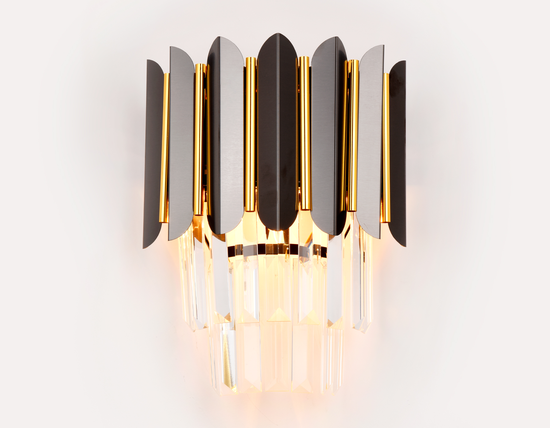 Настенный светильник с хрусталем Ambrella TR5299/2 DCH/GD черный хром/золото E14/2 max 40W 300*250*140