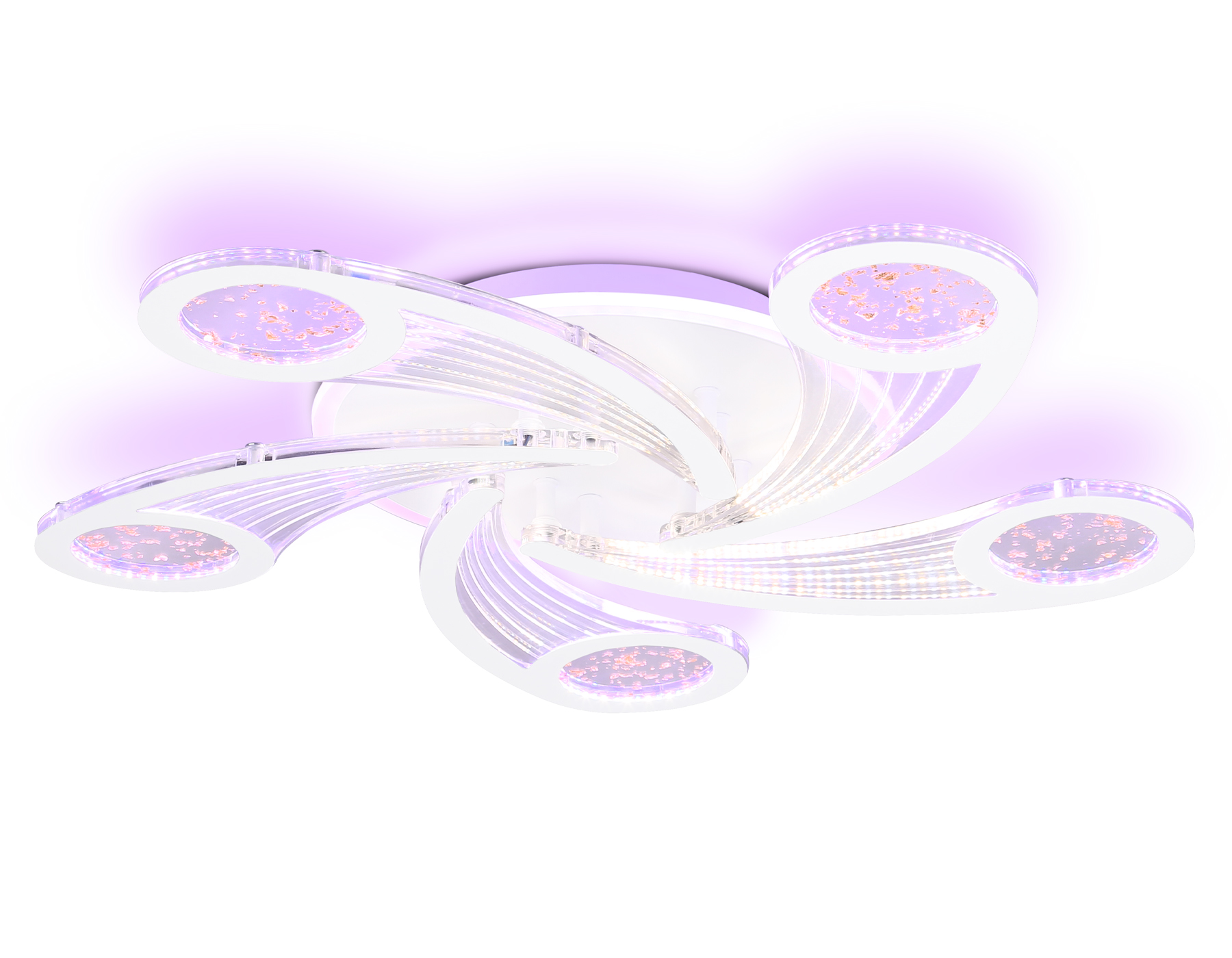 Потолочный LED светильник FA4476/5 WH белый 98W 3000K+BL/4200K+PU/3000K+6400K D620*75 (ПДУ ИК)