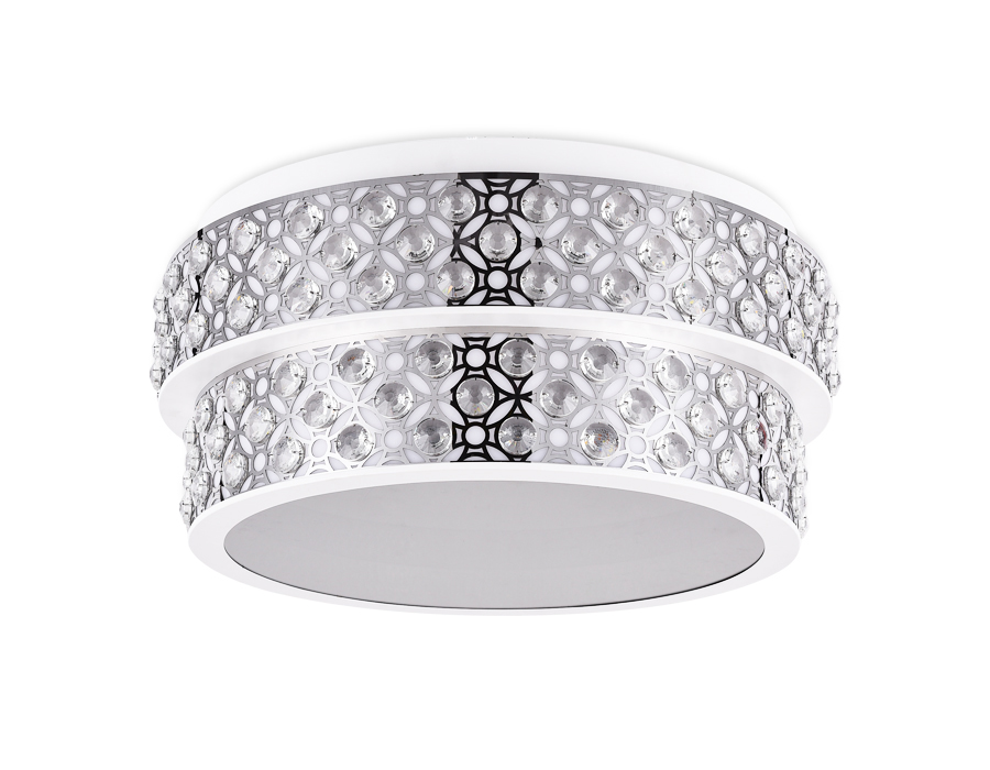 Потолочный светодиодный светильник  Ambrella с пультом FA9438 WH/CH белый/хром 164W