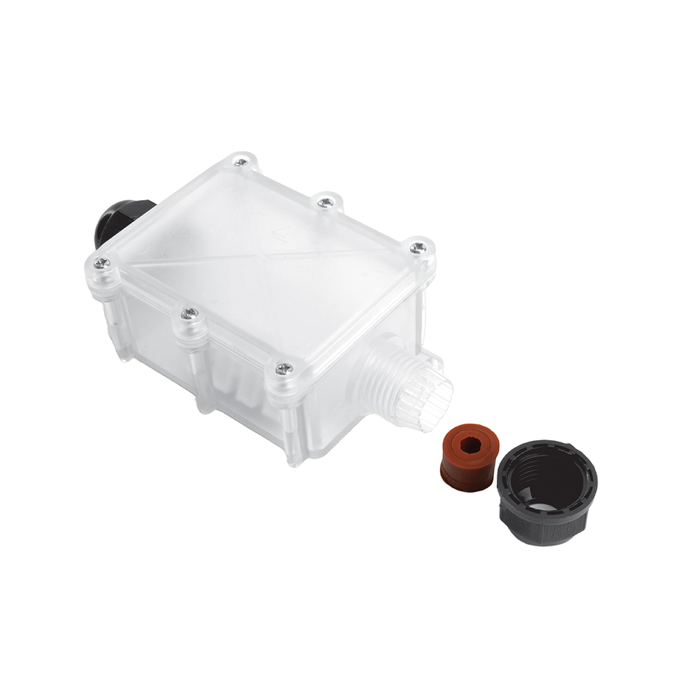 LD537 Коробка распределительная водонепрониц. 2 вых. с 4-конт. коннектором, STEKKER, 450V, 130х70х41, прозрач