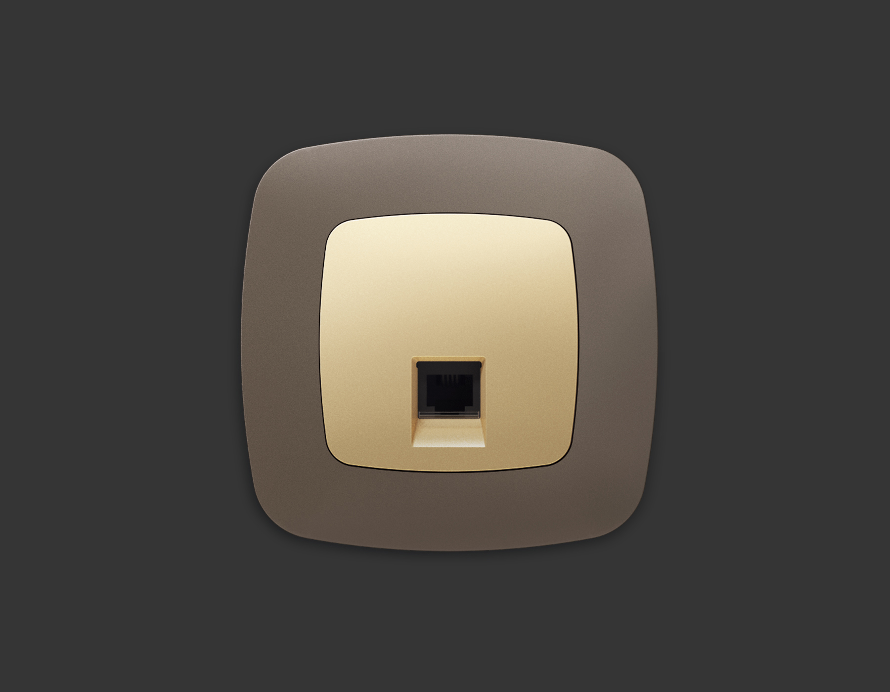 OP6120 Лицевая панель OMEGA (Шампань) для компьютерной/телефонной розетки RJ-45/RJ-11 QUANT