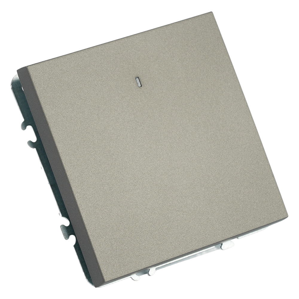 Выключатель 1-клавишный c индикатором (механизм), STEKKER, 250В, 10А, серия Эмили, RSW10-5101-09, антрацит, soft touch