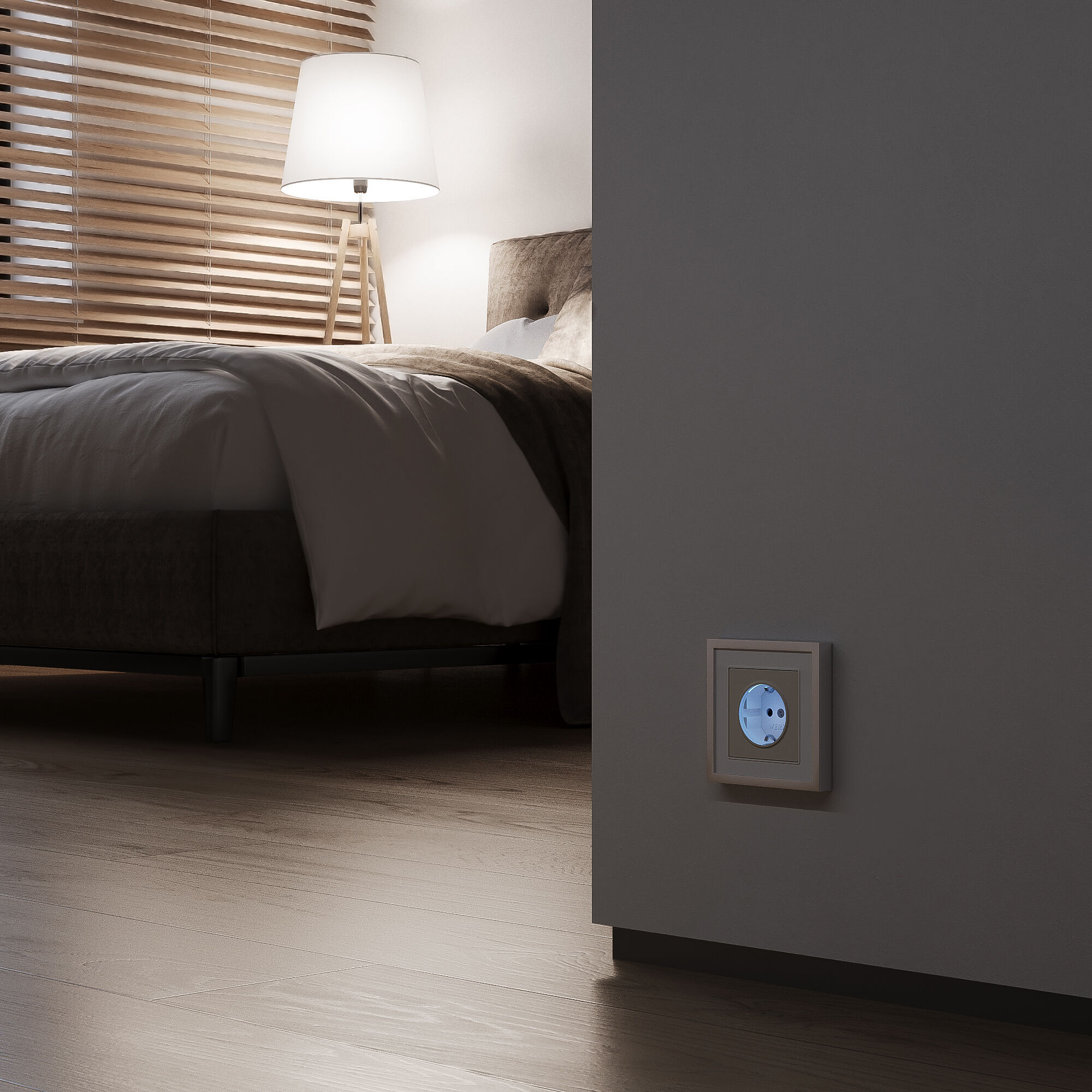 Розетка с подсветкой Werkel (айвори матовый) W1171462