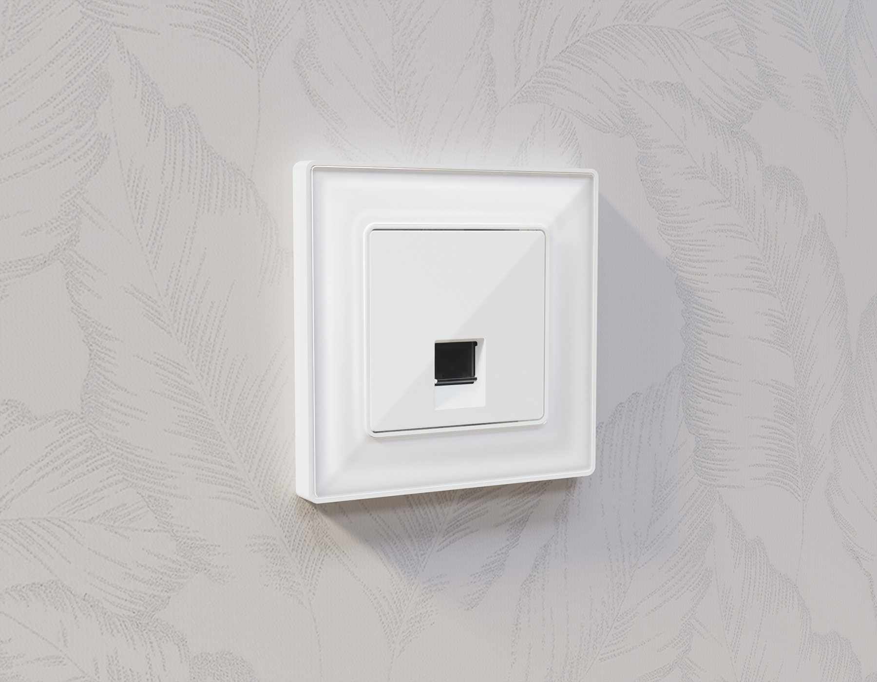 AP1120 Лицевая панель ALFA (Белый глянец) для компьютерной/телефонной розетки RJ-45/RJ-11 QUANT