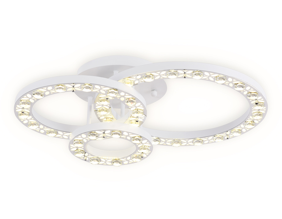 Потолочный светодиодный светильник  Ambrella с пультом FA161 WH/CH белый/хром 86W