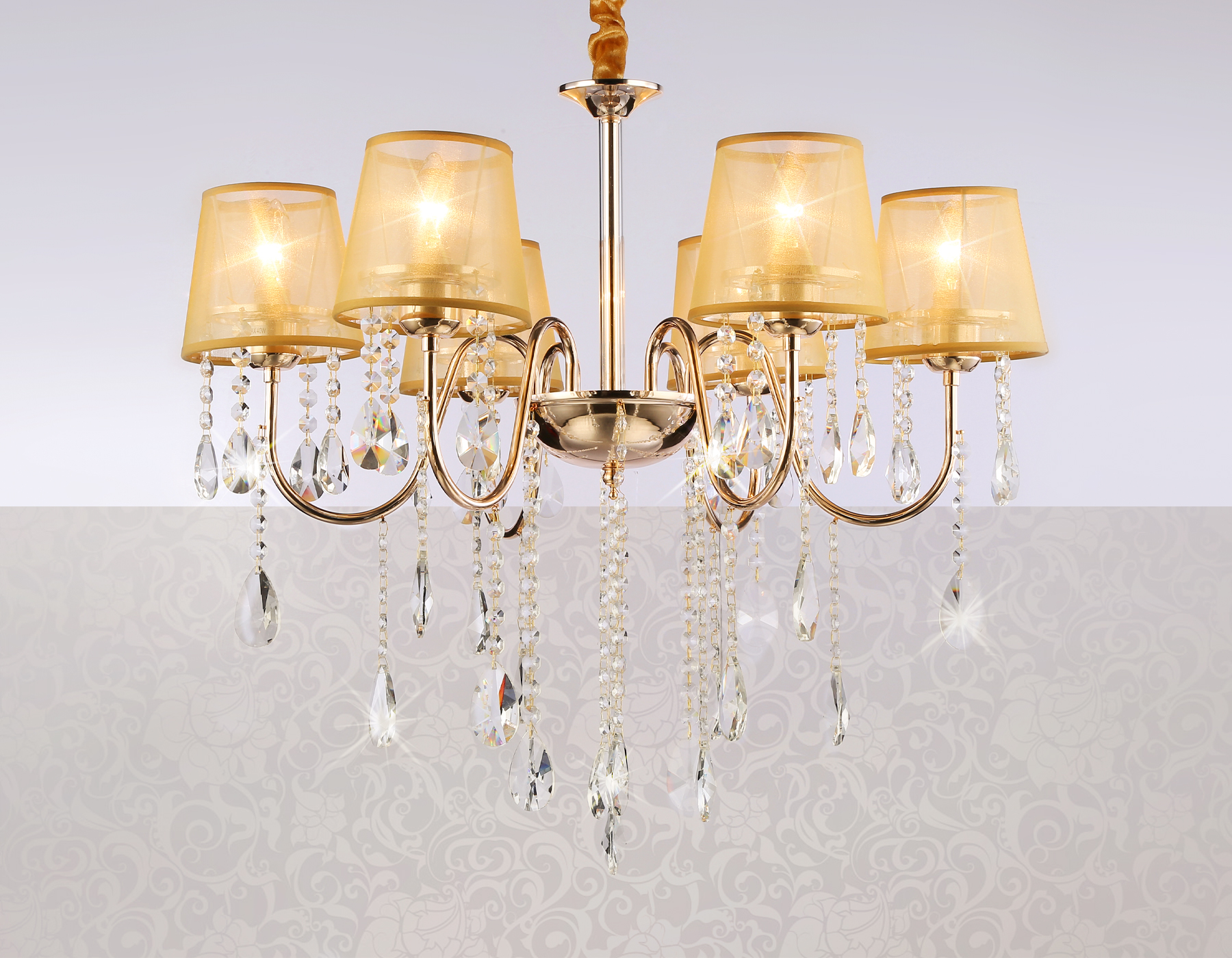 Подвесная люстра TR4589/6 GD золото E14/6 max 40W D660*570